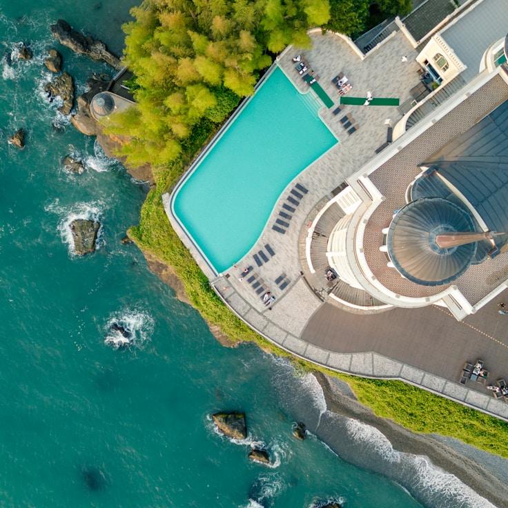 Entertainment zone at night in United States